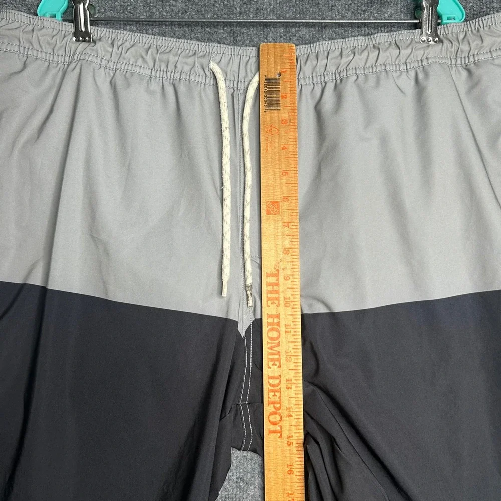 Trinity Coast Mens 2XLT Grey Black Colorblock Swim Trunks Board Shorts